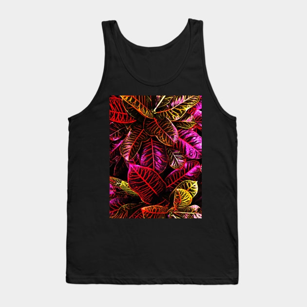 Pink Crotons Plant Tank Top by Rosemogo